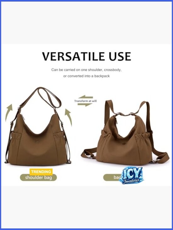 Convertible Nylon Tote Backpack Crossbody Bag for Women main image 6